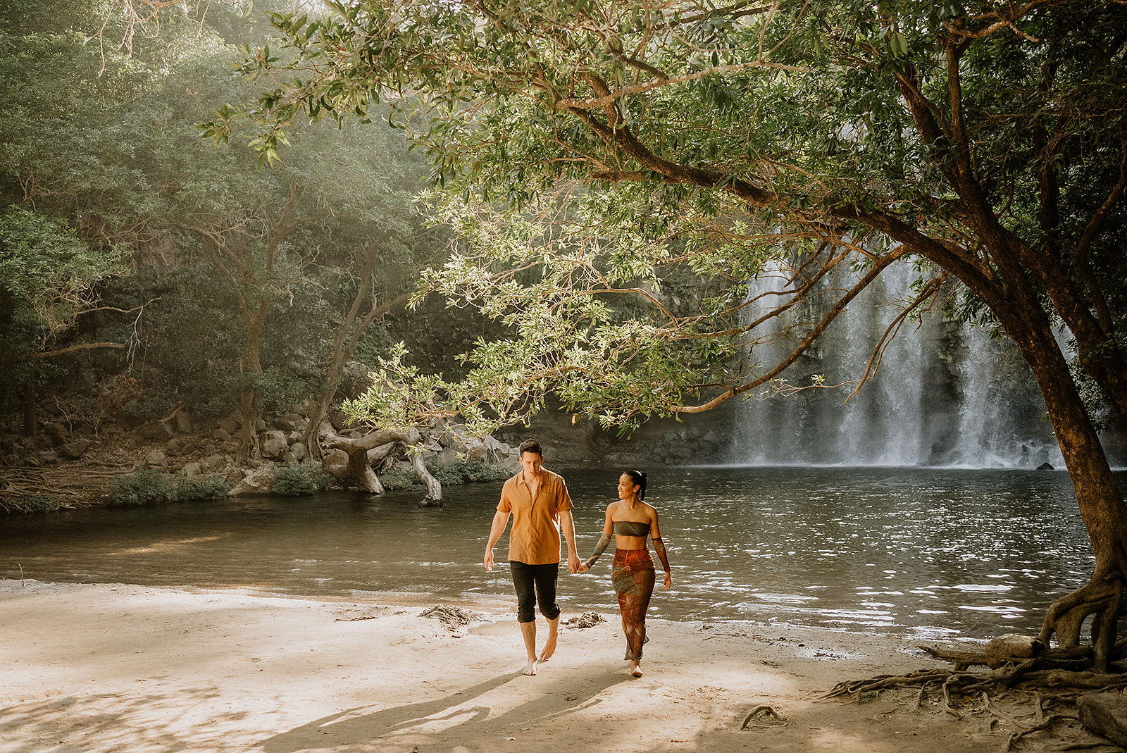 Intimate Costa Rica Bagaces Waterfall engagement